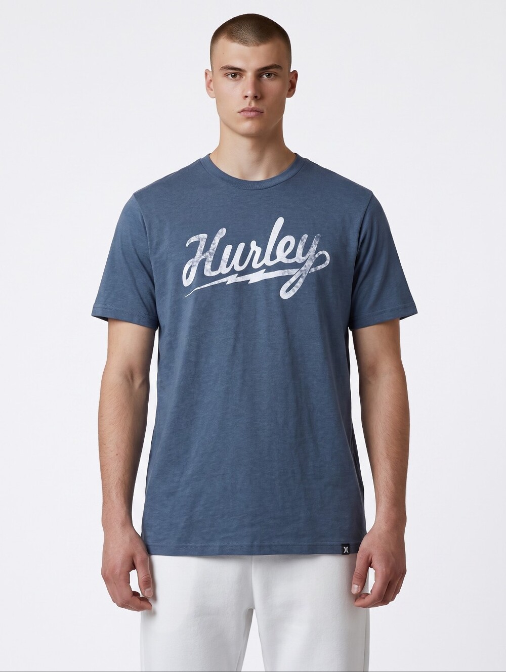 Hurley Navy Blue Graphic Logo Short Sleeve Tee
